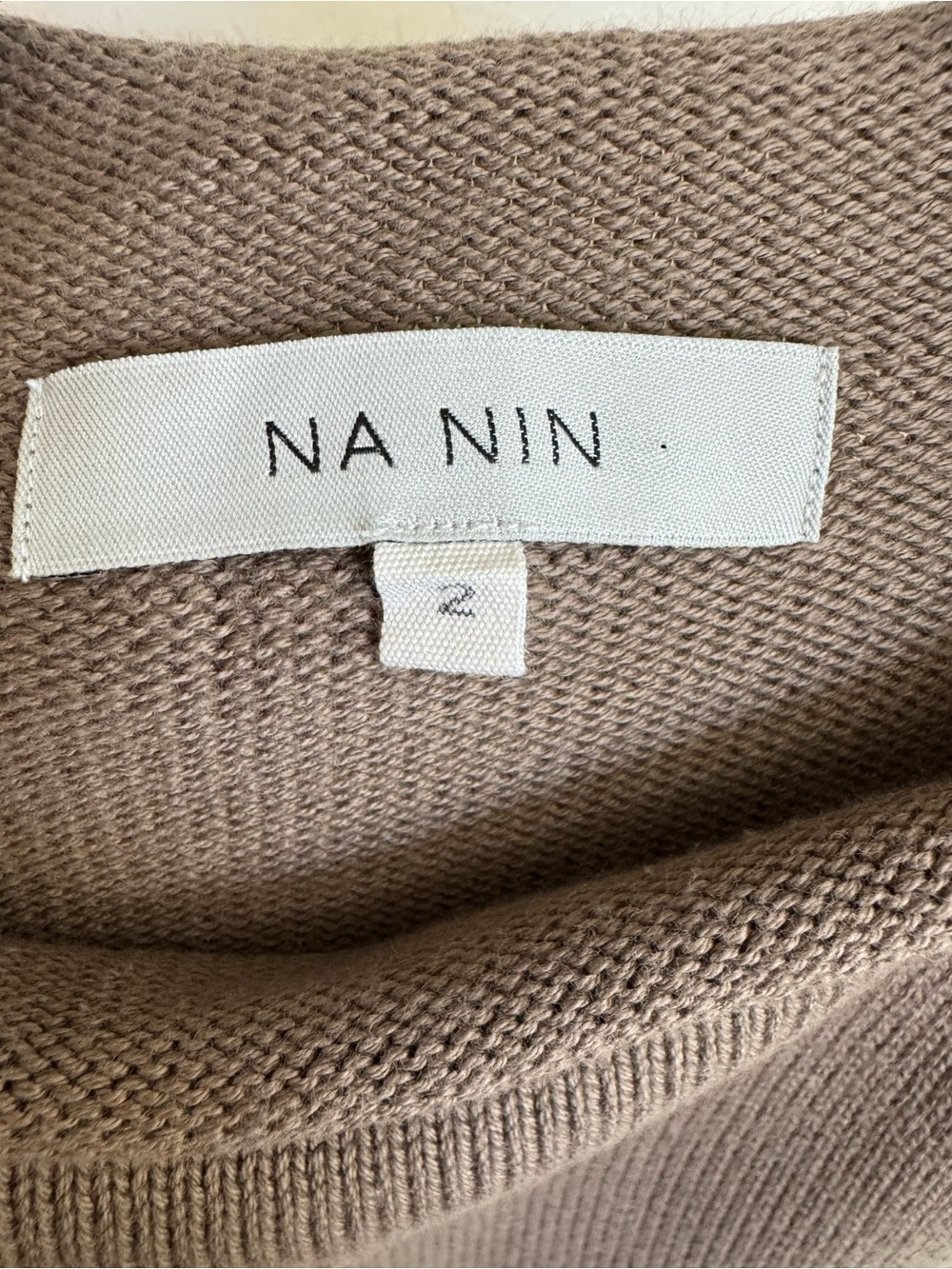 Na Nin Milo Brown Knit Sleeveless Crop Sweater Tank Vest Pocket Detail Size 2 - Picture 2 of 5